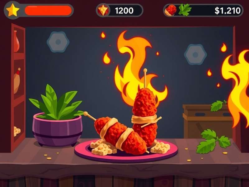 Tandoori Tikka Triumph game screenshot showing spicy action